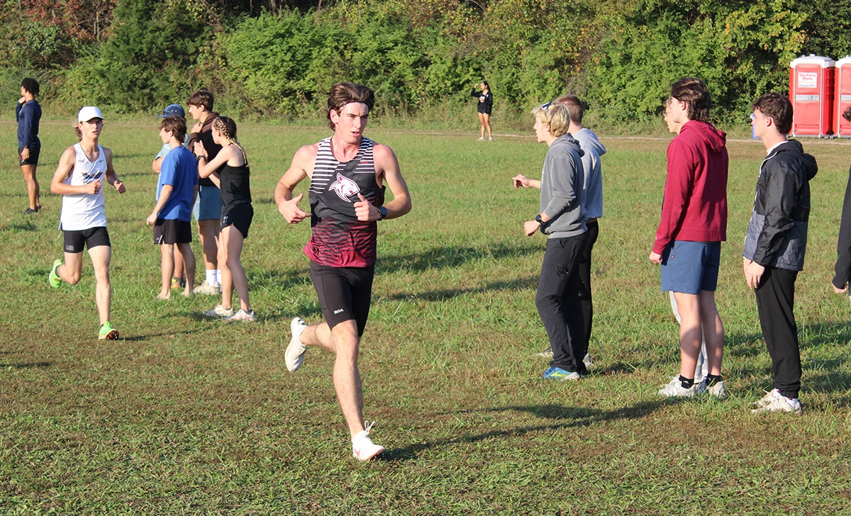 Cross country team in action